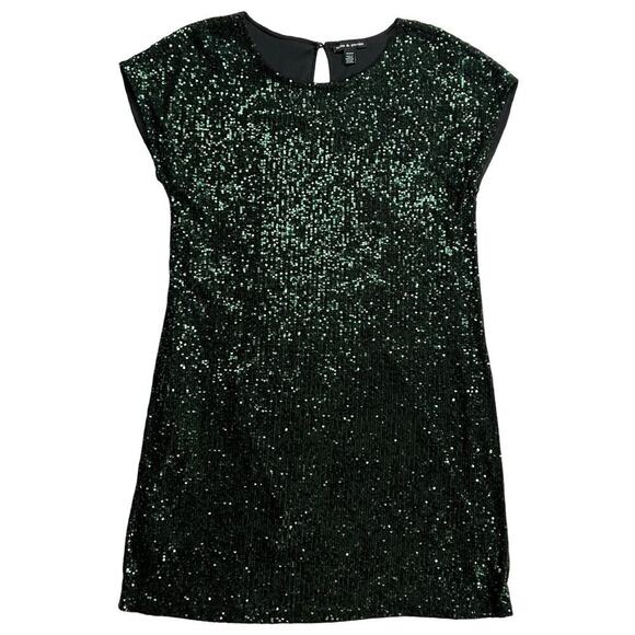 Cable & Gauge Dresses & Skirts - Cable & Gauge Green Sequin Dress Mini Medium M Short Sleeve for Special Ocassion